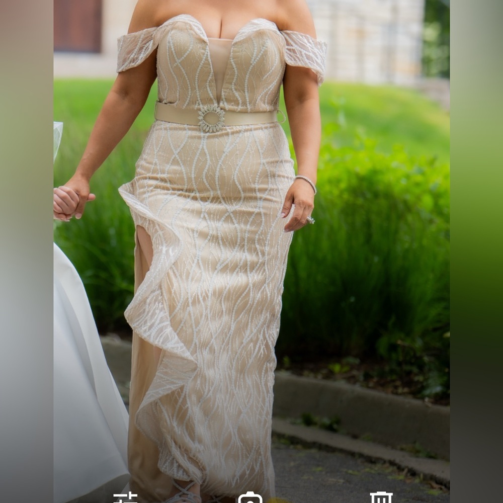 Elegant Cream Evening Gown